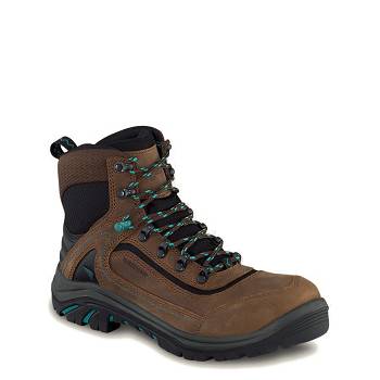 Red Wing Női Tradeswoman 6-inch Safety Toe Vízálló Bakancs Barna